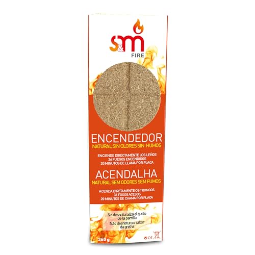 Pyro Feu 24757-12 Plaqueta enciende fuego natural sin olor para chimeneas, estufas y barbacoas