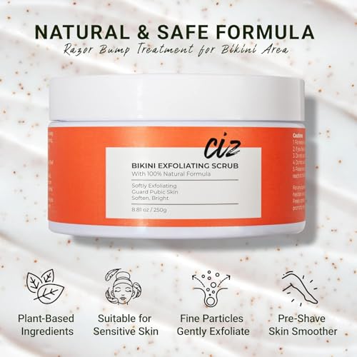 Bikini Area Exfoliating Scrub for Women: Ingrown Hair and Razor Bump Treatment