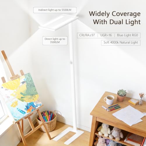 Image of 77 inch Led Floor Lamp, 9000LM Full Spectrum Eye Care Standing Lamp