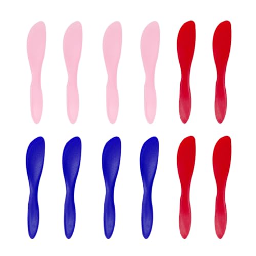 DYTHHN 12 Stück Kunststoff-Buttermesser, vielseitiger Butterstreuer, Messer, langlebig, Zuckerguss, Käsemesser, Küche, Kuchen, Creme, Spatel, Antihaftwachsspatel für Käse, Sahne, Zuckerguss, Marmelade