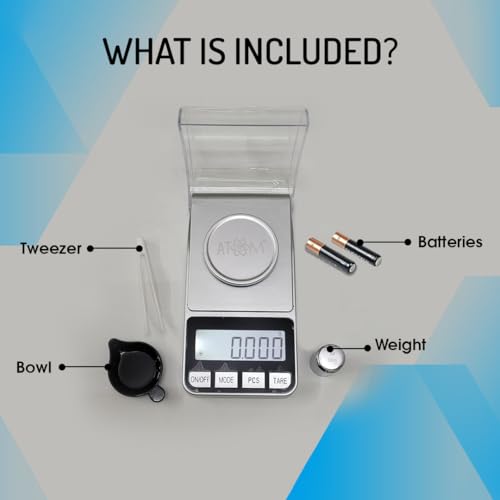 Image of Atom XS Electronic Pocket Digital Scale 100gms x 0.001gms | Digital Jewellery Scale | Atom A 205 Pocket Scale., Silver