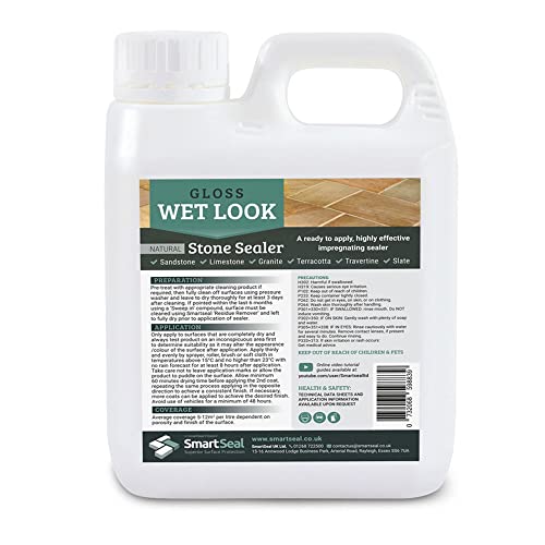 SmartSeal's Natural Stone Sealer, "Wet Look" Finish, Professional Grade