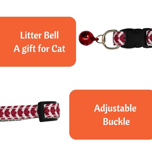 Image of Emily Pets Cat Collar with Bells - Breakaway for Cats, Boy & Girl Cat Collars Kitten Collar with Bell - Break Away Collar for Cats - Breakaway Cat Collar (Color May Vary, 1 Piece)