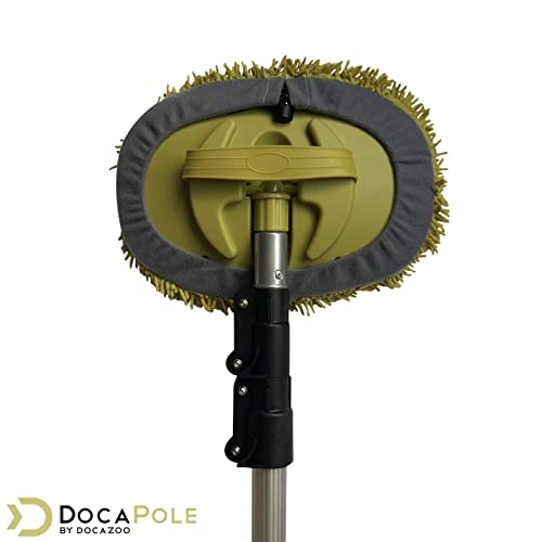 DocaPole Wall Duster | Chenille Microfiber Cleaning Head | for Use by Hand or with an Extension Pole | High Reach Duster for Walls and High Ceilings | Washable Cleaning Cloth (Pole NOT Included)