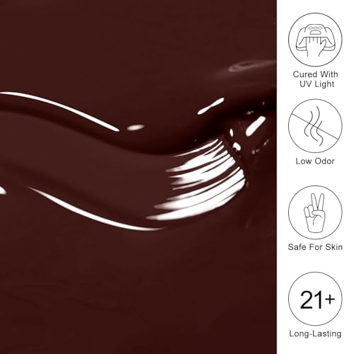 Esmalte de uñas en gel marrón oscuro 10ML miniatura 5