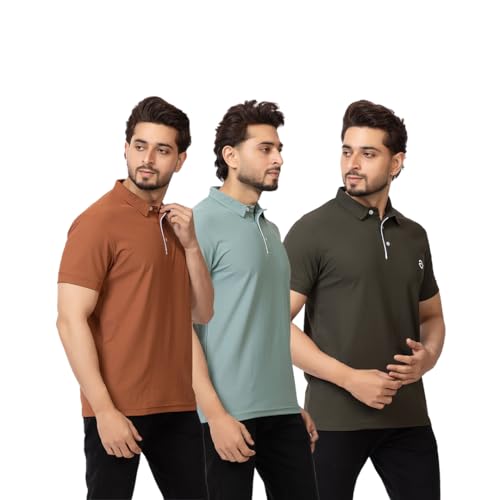Image of OSCILLATE Summer Casual Wear Polycotton Polo Tshirt || Collared Neck Half Sleeve Solid T-Shirt for Men