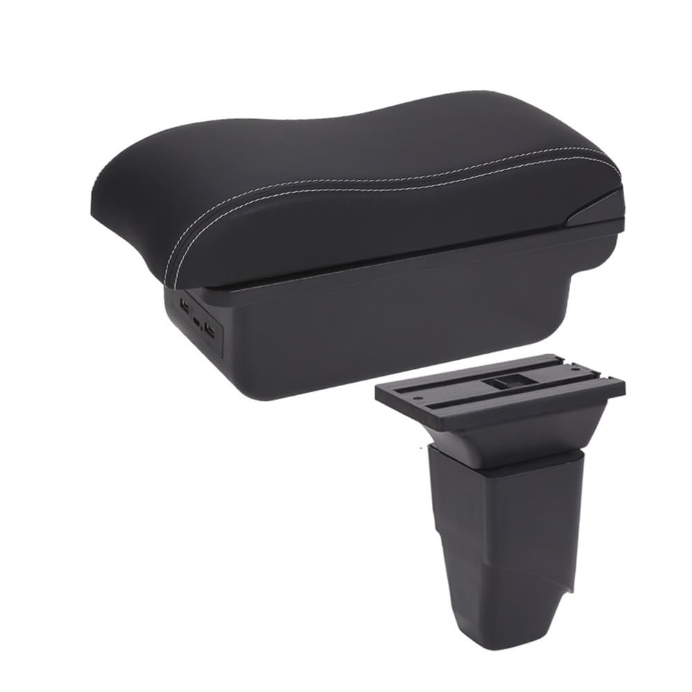 Aierdeyp B3 Black White 3Usb Car Armrest Box For Peugeot 206 207 Cc Cabrio