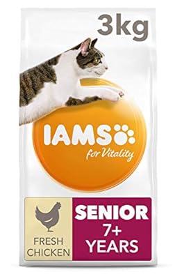 IAMS for Vitality Senior Dry Cat Food with Fresh Chicken, 3 kg