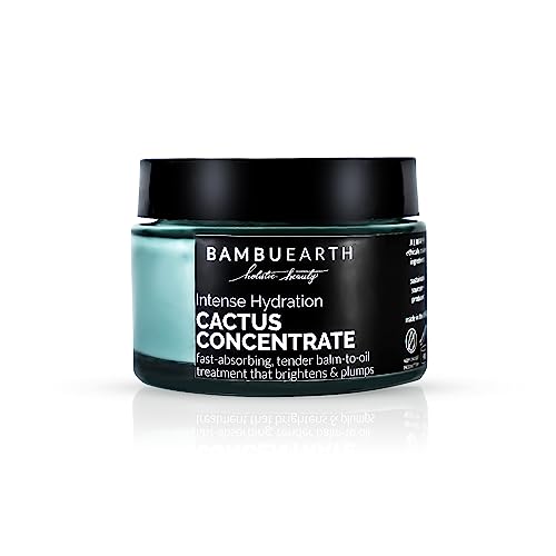 Bambu Earth Intense Hydration Cactus Concentrate Hydrating Face Moisturizer with Shea Butter and Prickly Pear for Dry, Oily, and Mature Skin 1.3 oz