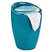 WENKO Tabouret Panier à linge, coffre à linge et tabouret salle de bain Candy, coussin amovible, Turquoise, 20 litres, 36x50,5 cm