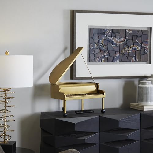 Escultura Decorativa Piano Metal Dorado 16 x 13 x 22 in miniatura 5