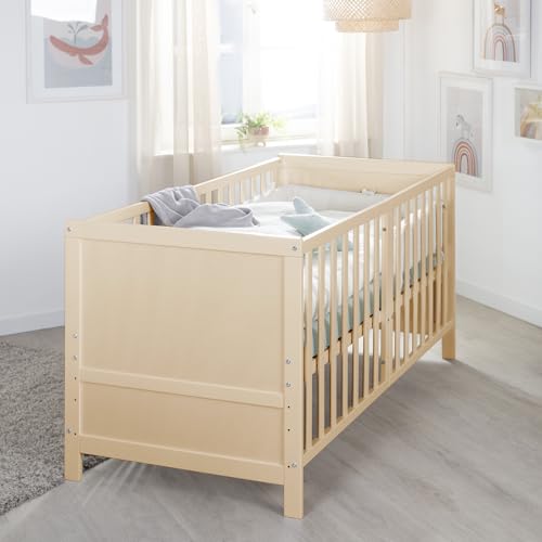 roba Lit Évolutif 70 x 140 cm Easy Sleep - Convertible en Canapé ou Lit Enfant - Jusqu'à 7 Ans - Hauteur Réglable - Coins de Conversion Inclus - 3 Barreaux...