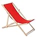 GreenBlue Fauteuil de plage pliant en hetre classique Lit de plage (rouge)