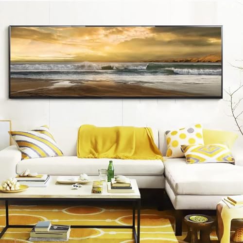Affiche et impression d'art mural abstrait paysage marin pour grand mur intérieur