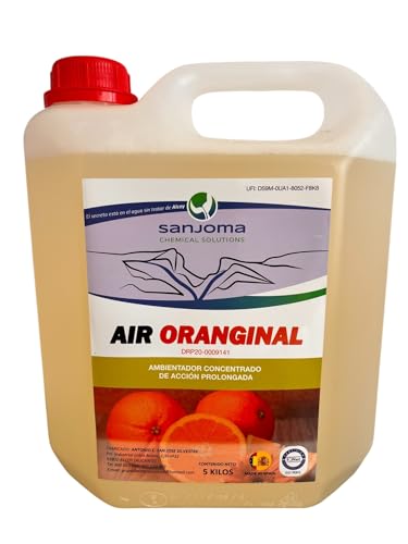 5l Ambientador Liquido Industrial Concentrado AIR ORANGINAL - Garrafa Ambientador Profesional Limpieza - Aromatizador Liquido Neutralizador - Olor Duradero Esencias Naturales