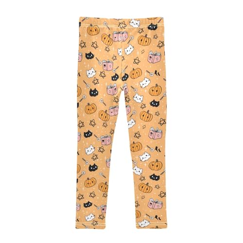 senya Girls Printed Leggings Yoga Pants Pumpkin Magic Book Pattern for Kids in 4t to 10 Years, 4T2