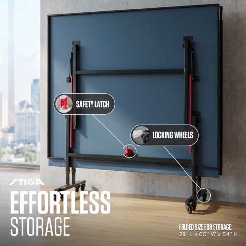 Image of STIGA Advantage Series Indoor Ping Pong Table, Foldable Table Tennis Table - 13, 15, 18, and 25mm Tabletops - Quickplay 10 Minute Assembly - Playback Mode - Recreational- to Tournament-Level