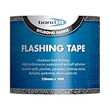 Bond-It Flashing Tape 150mm x 10Metres - Peel & Seal self-Adhesive Flashing Tape That's Weatherproof, Tough, Flexible & Easy to use. Great for roof Repairs! Choice of Widths & Lengths., Black, BDF004