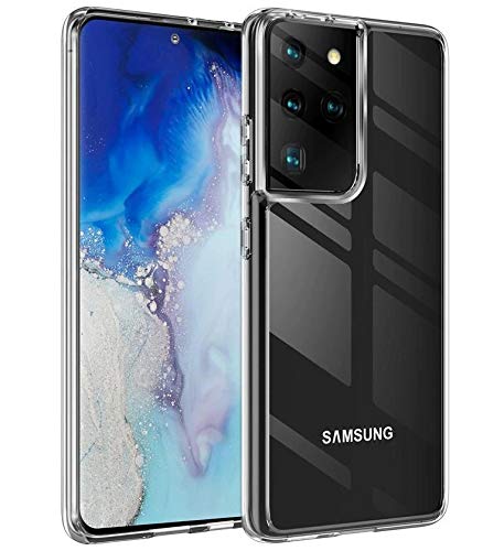 Prestige Designed Crystal Clear Silicone Case For Samsung S21 Plus + 5G Case & Samsung S21 Ultra + 5G - Non Yellowing Shockproof, Slim Fit, Soft Silicone TPU, Protective Cover 2021 (S21 ULTRA)