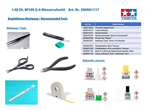 Tamiya 61117 1/48 Messerschmitt BF 109 G-6 Plastic Model Airplane Kit - Image 8