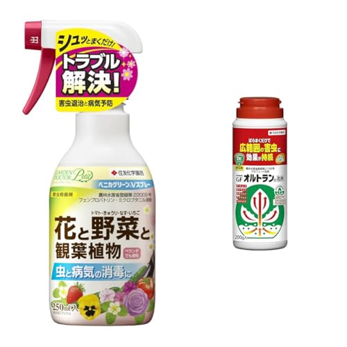 【セット買い】住友化学園芸 殺虫殺菌剤 ベニカグリーンVスプレー 250ml+殺虫剤 家庭園芸用GFオルトラン粒剤 200g