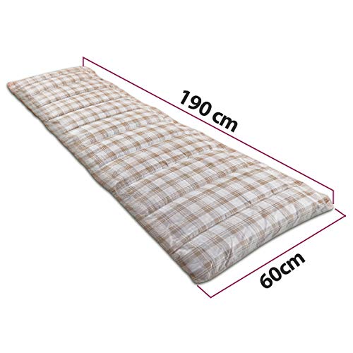 COLCHONETE SOLTEIRO 190X60 BOLSA TRANSPORTE XADREZ MARROM