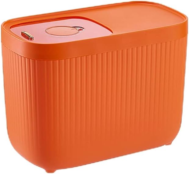 Rice Container Container Food Separator Valley Goods Container Dried Food Container Storage Container for Dogs and Cats (Color: White, Size: 38.7x20.5x28.5 cm) (Orange 38.7x20.5x28.5 cm)