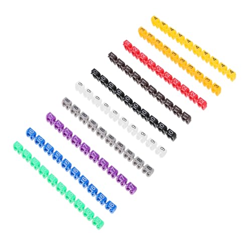 BRIGHTFUFU Digital Number Tube Wire Labels 100pcs Cable Identification Tags Gold Wire Holders