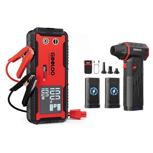 GOOLOO 6000A Jump Starter GT6000 Car Starter & GOOLOO F5 Compressed Air Duster, Dual Removable Batteries, 180,000RPM Ele - Detailed View
