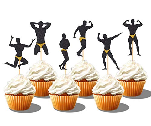 36 Pcs Male Dancers Strippers Beefcake Cupcake Toppers,Bachelorette Cupcake Toppers Picks, Hen Party Decoration Supplies #TOP9