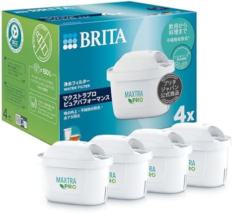 （10:30時点） ブリタ カートリッジ 浄水器 ポット型 交換用 4個入 PFOS/PFOA除去試験済 マクストラプロ カートリッジ ピュアパフォーマンス ポリプロピレン ポリエチレンテレフタレート 【日本正規品】 ホワイト