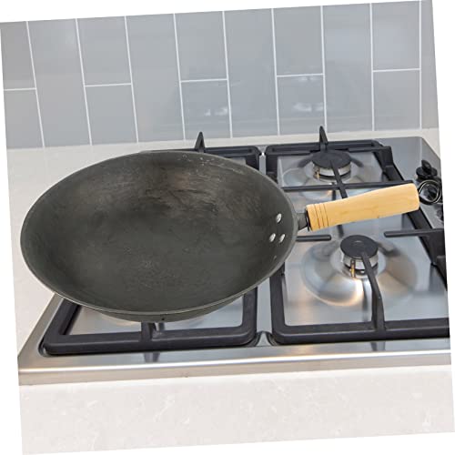 Wok estilo chino con mango para estufa eléctrica miniatura 3