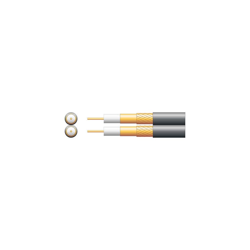 Twin Satellite Shotgun Coax Cable for Sky Q, Sky HD, Sky+ and Freesat - Black