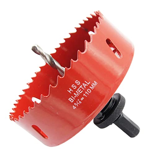 Sega a tazza 110mm, perno per impieghi gravosi LAIWEI, punta HSS 4341, fresa a tazza per praticare fori in legno, alluminio, PVC e altri materiali