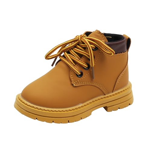 Toddler Boys Girls Boots Hiking Ankle Boots Outdoor Waterproof Kids Work Boots Winter Snow Boots Lace Up Zipper Combat Booties