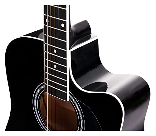 Classic Cantabile WS-10BK-CE Guitare Folk/de Western Noir Avec Microphone - Les Beatles, Paul McCartney, John Lennon, RIngo Starr, George Harrison Classic Cantabile WS-10BK-CE Guitare Folk/de Western Noir Avec Microphone – Image 4