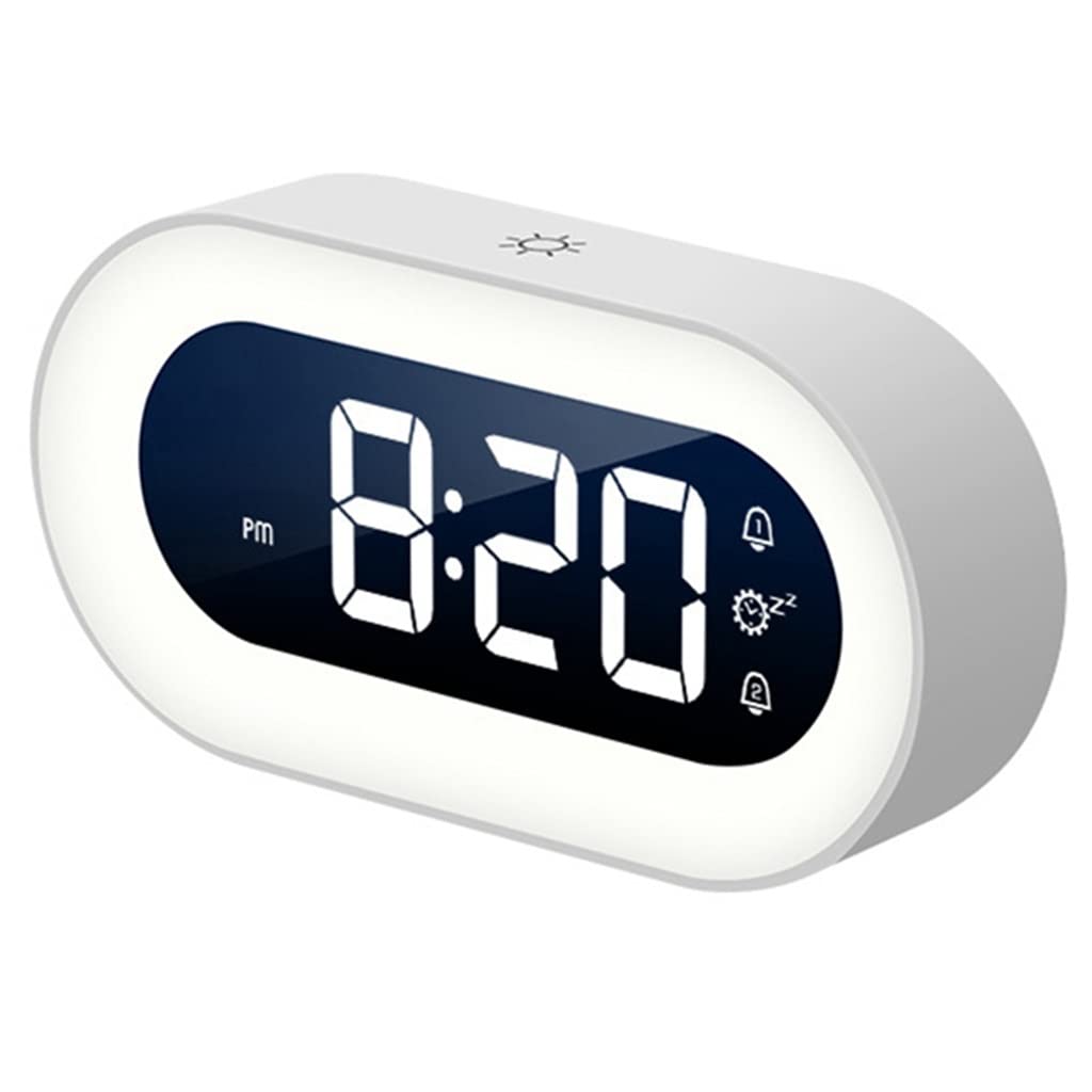 MAKEJ Music LED Digital Alarm Clock Voice Control Temperature and Humidity Display Desktop Clock OneColor