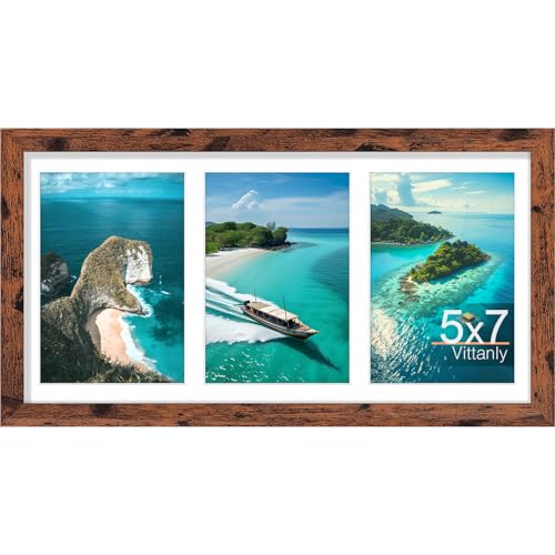 Vittanly 8x16 Collage Picture Frame Displays 3Pcs 5x7 Photos