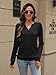 EADINVE Womens V Neck Long Sleeve Sweatshirts Lightweight Pullover Cute Fashion Cute Fall Clothes Tunic Tops 2025 Black