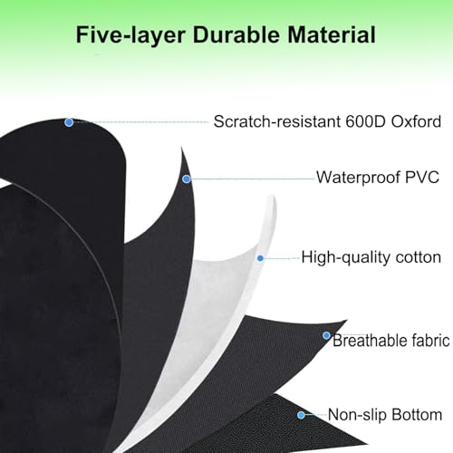 Image of Dog Playpen Bottom Pad Mat for 36 inch 4-Panel Playpens - Scratch & Chew-Resistant Puppy Pen Floor Mat with Hook & Loop Fasteners, Waterproof & Leakproof, Non-Slip (Playpen Not Included) (PureBlack)