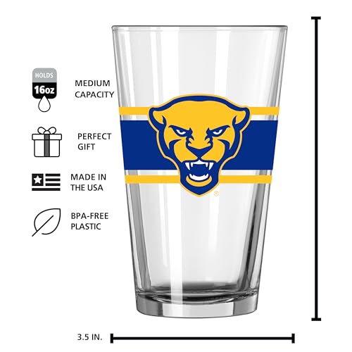Image of Logo Brands NCAA 16 oz Pint Glass - Durable Glass With Bold Team Color- Chip-Resistant Rim Drinkware For Fans, Tailgates, Home Bars & Everyday Use