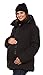 Happy Mama. Femme Veste Rembourrée Porte-Bébé Maternité Insérer Amovible. 075p (Noir, 42, XL)