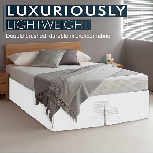 Luxury-Pleated-Bedskirt-King-Size-16-Inch-Drop-Split-Corners-Hotel-Luxury-1800-Ultra-Soft-Tailored-Drop-Box-Pleated-Styling-Dust-Ruffled-White-Pleated-Bed-Skirt-Easy-Fit-Bed-Skirt Luxury Pleated Bedskirt King Size 16 Inch Drop Split Corners Hotel Luxury 1800 Ultra Soft Tailored Drop Box Pleated Styling Dust Ruffled White Pleated Bed Skirt Easy Fit Bed Skirt