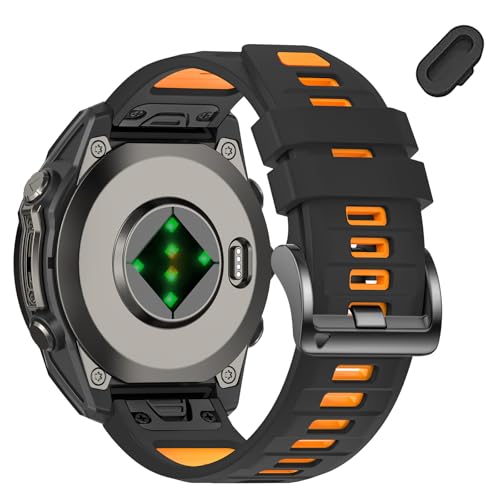 Image of 26mm Watchbands Compatible With Garmin Fenix 8 Pro /Quatix 8 51mm /Fenix 7X Pro /7X /6X Pro /6X /5X Plus /5X /3 HR,Silicone Quick-Fit Strap for tactix 8 51mm /7 pro /Enduro 3 2 /Descent Mk3i-51mm /Mk2i
