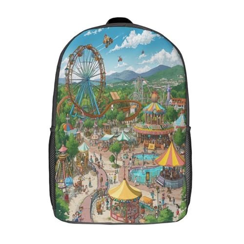 Sac à dos enfants parc d'attractions 43cm pour école primaire et collège