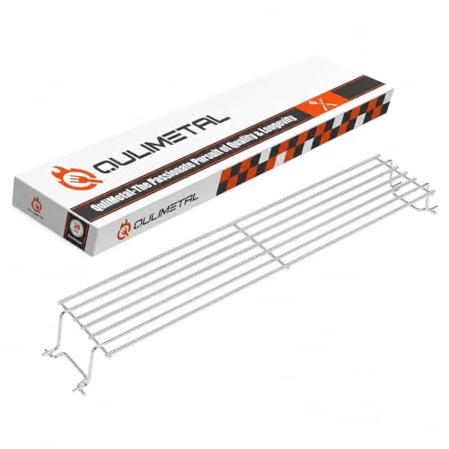 QuliMetal 63 5CM Edelstahl-Warmhalterost für Weber Spirit 300 Grill-Ersatzteil für Weber Spirit II 300 Serie mit frontseitigen Bedienknöpfen oberer Rost 7641 passend für Weber Genesis Silver