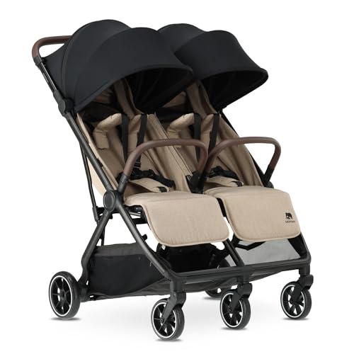 Deryan Rolo X2 XL   Cochecito 2 en 1 – Cochecito pequeño plegable – Nacimiento hasta 4 años – Cochecito de bebé por asiento soporta hasta 44 kg – cochecito plegable – compacto y plegable – Turrón
