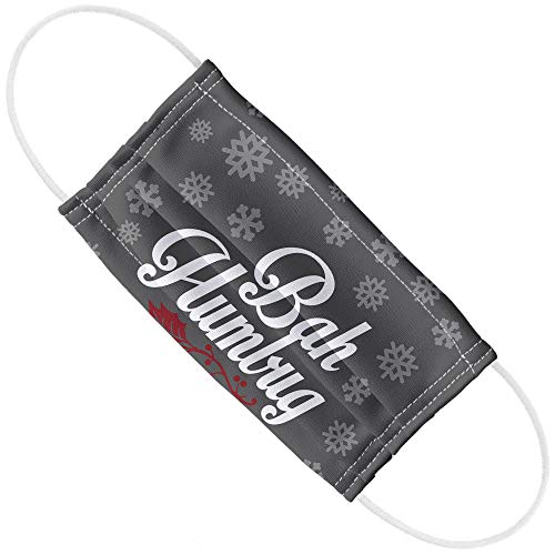 Popfunk Bah Humbug Christmas Funny 1-Ply Reusable Face Mask Covering, Unisex