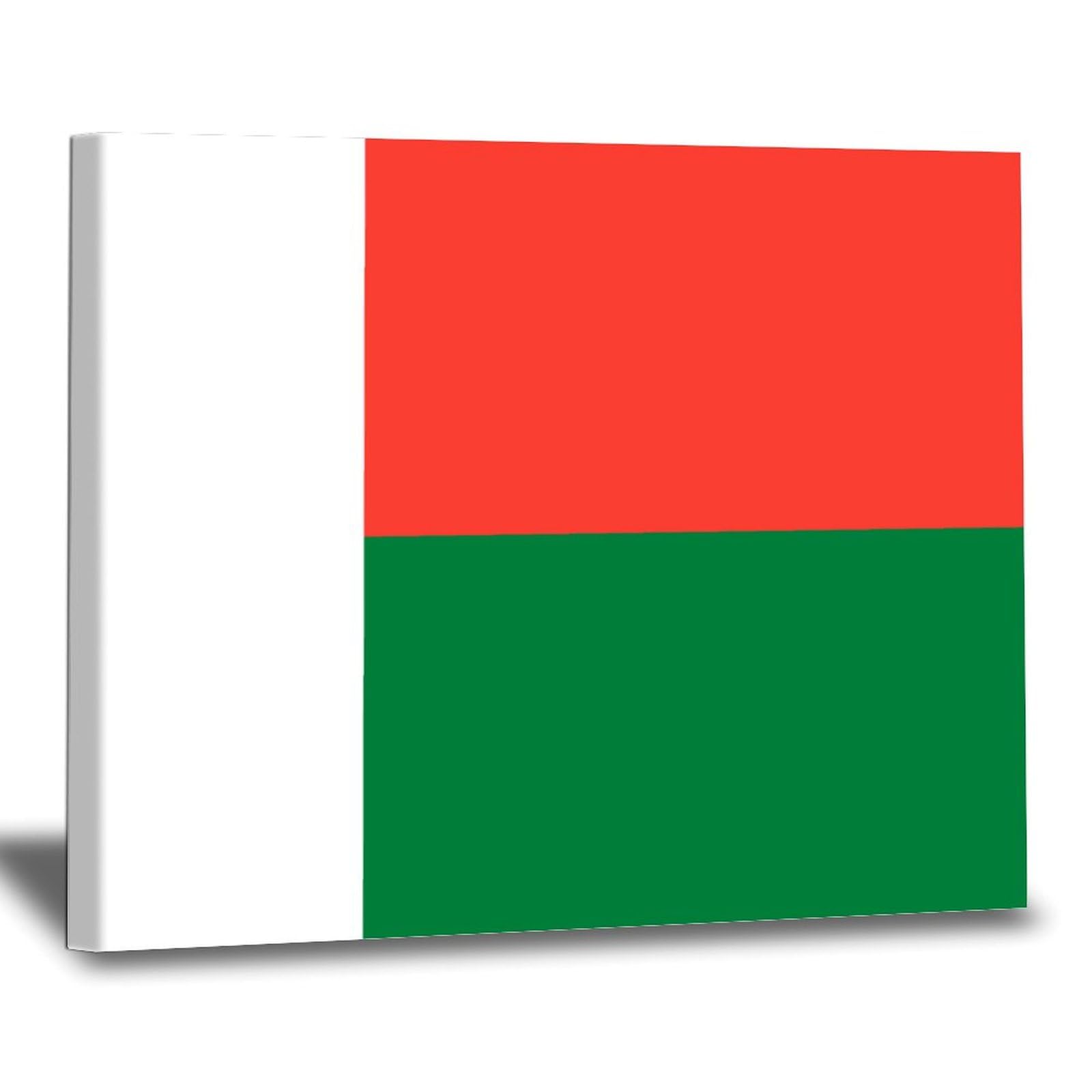 WoGuangis Flag of Madagascar Poster Artwork Madagascar Canvas Print Wall Art Painting Madagascar City Souvenir Wall Decor Hanging Poster for Bathroom