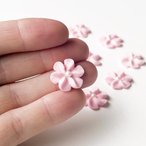 Global Sugar Art 36-Count Pink Mini Edible Flowers Cake Decorations